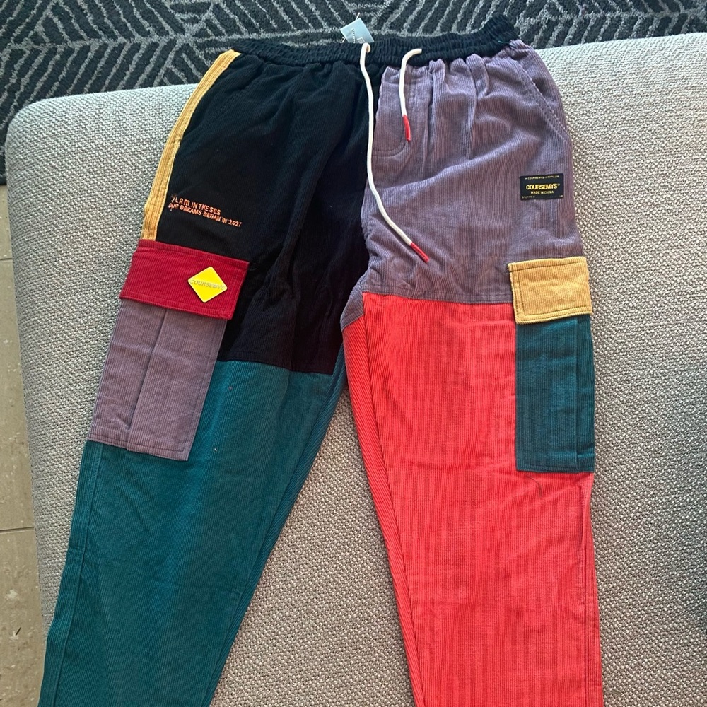 Aelfric Eden Streetwear “Back to 90's" Patchwork Color Block Corduroy Pants